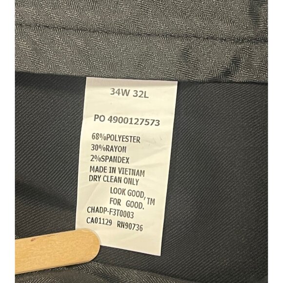 Kenneth Cole Reaction Men’s Modern Fit Flex Suit Pants Black 34x32 Dress Slacks - Picture 3 of 7